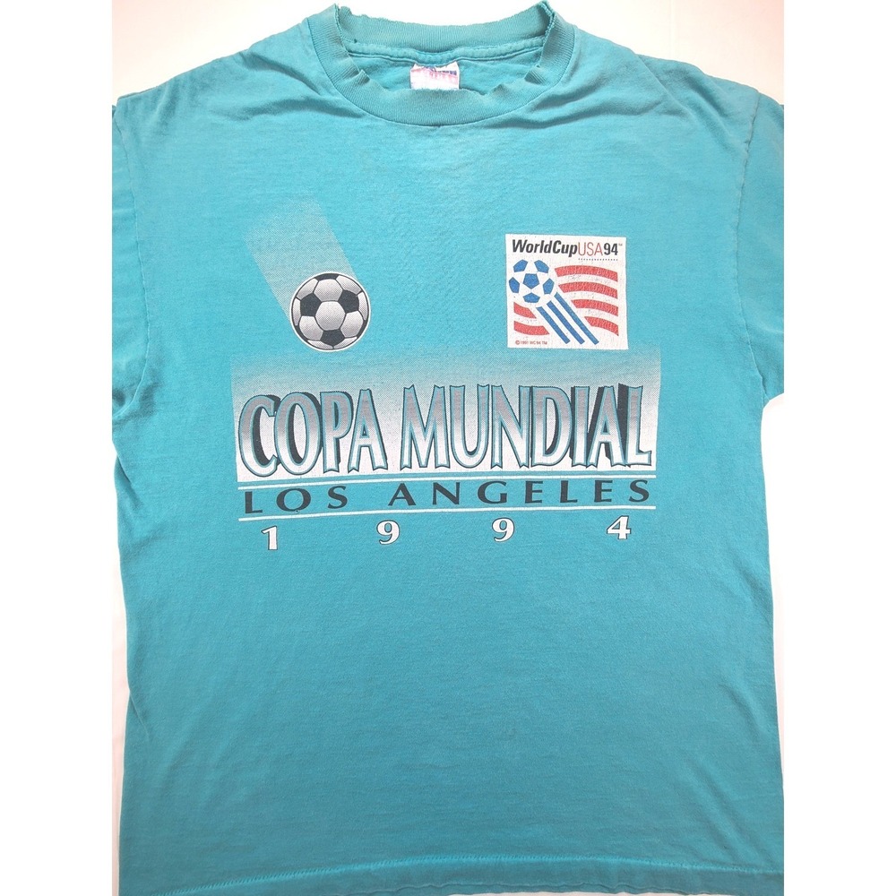 Vintage 1994 World Cup USA Copa Mundial Los Angeles T-Shirt Mens XL Teal Trench